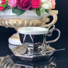 A cup with a saucer and a spoon Lenardi, 230 ml