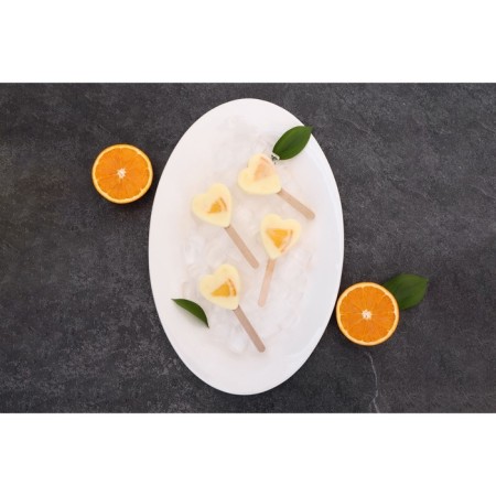 Form for ice cream "Heart. Maxi ”, silicone, 49 × 6.5 × 2 cm, 8 cells, sticks 50 pcs, white color-9