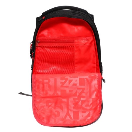 Youth backpack 42 x 31 x 22 cm, Grizzly, ergonomic back, laptop compartment, black/red-11