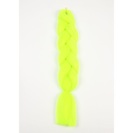 Zumba Kanecalon is monophonic, corrugated, 60 cm, 100 g, lemon color (#ay22)-4