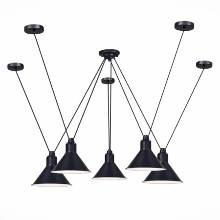 Suspension lamp ST LUCE. SL1804.403.05. Svevo. 5x60 watts, E14, 80x80x17 cm, black color