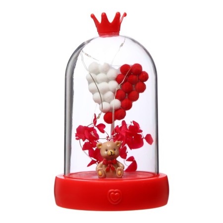 Nightlight "Bear" LED from batteries 3HAAA Red 9.5x9.5x16 cm Risalux-7