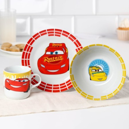 Set of dishes, 3 objects: plate Ø 16.5 cm, bowl Ø 14 cm, mug 200 ml, car-5