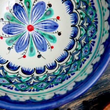 Rishtan ceramics "patterns" 15.5 cm, medium, blue mix-6