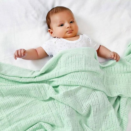 Knitted blanket, size 100x140 cm, mint color-2