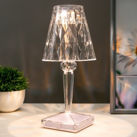 Table lamp 16862/1PR LED 0.8W 4000K USB AKB transparent 12x12x26 cm Risalux-2