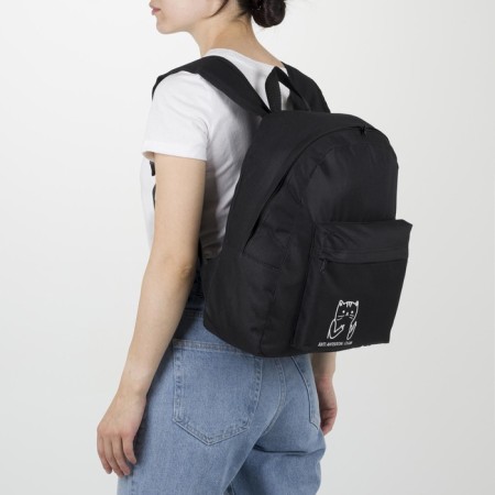 Backpack school youth Antisocial Club, 33x13x37 cm, lightning department, external pocket, black color-8