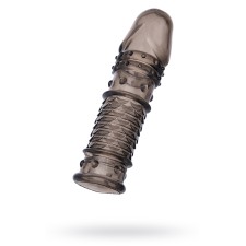 Toyfa Xlover nozzle to increase size, TPE, black transparent, 13.5 cm