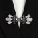 Baroque cardigan clamp for the cardigan, gray color in silver