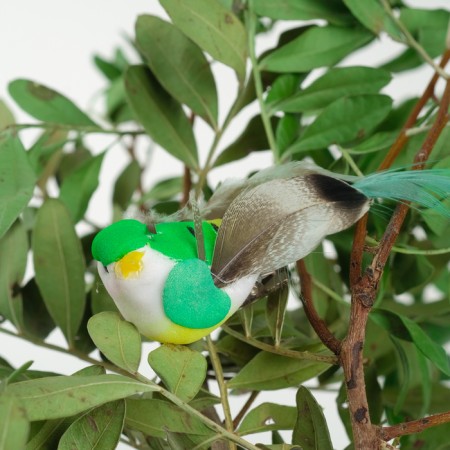 A bird for decoration and floristry, on a clothespin, mix, plastic, 1 pc., 8 x 8 cm-1