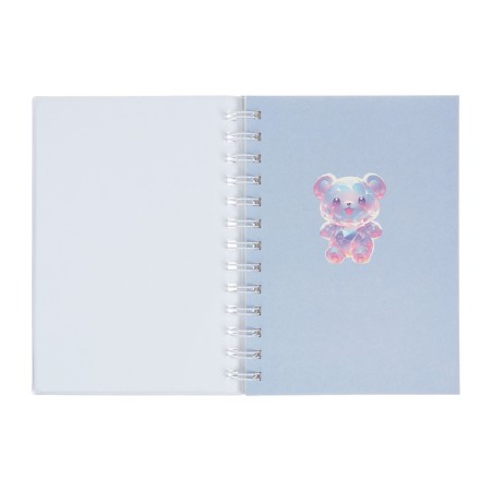 Notebook Gift Book on the comb 80l, line, color block, PVC cover 3D Bear (17.6x13.5cm) 105-4