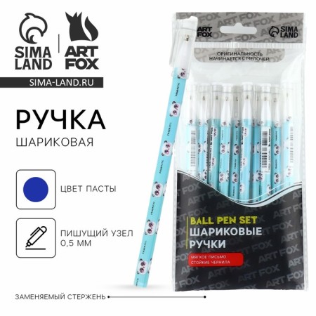 Ballpack blue paste 0.5 mm with cap "Pandastik" Plastic-1