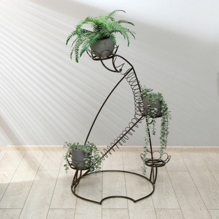 Flower stand, floor, 4 pots, d = 14 cm, bronze, "lily"-3