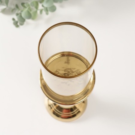 Ceramics candlestick, glass for 1 candle "lira" d = 8 cm gold 9.3x9.3x34 cm-2
