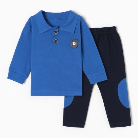 Kit for children (longshilly/pants), dark blue color, height 80 cm