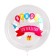 A sticker on a ball of a “Bright birthday, balls”, 29x19 cm