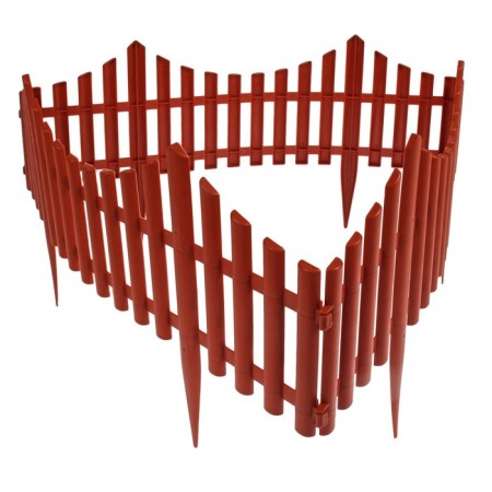 Decorative fence, 30 × 300 cm, 5 sections, plastic, terracotta, Greengo-8