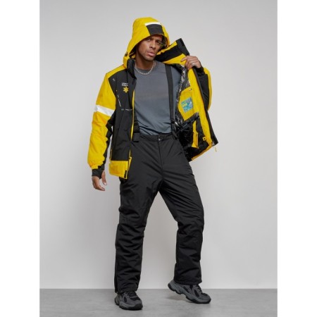 Ski costume male winter, size 50, yellow color-18