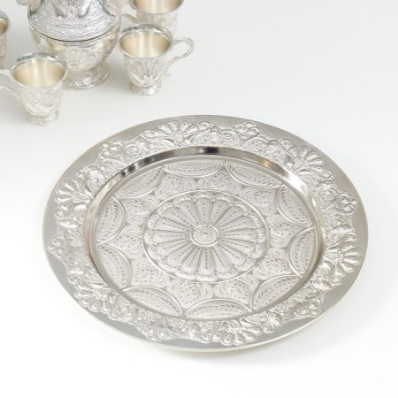 Set of wine jug, 6 glasses and tray "Istanbul. Medallion and patterns" silver-6