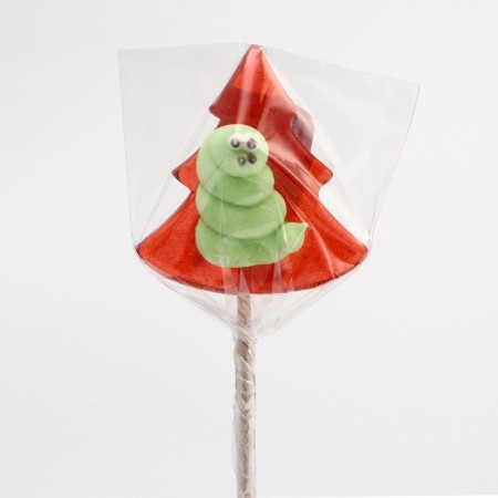 Caramel on a wand "Christmas tree-shock", red, 22g-2