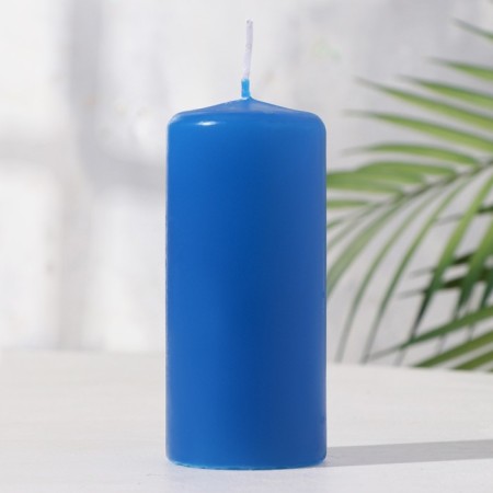 Candle - cylinder, 5x11.5 cm, 25 hours, 175 g, blue