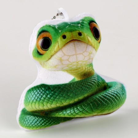 Soft toy on the suspension "snake", 11 cm, green color-2