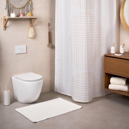 Soft bathroom rug, 60x90 cm, white color-1