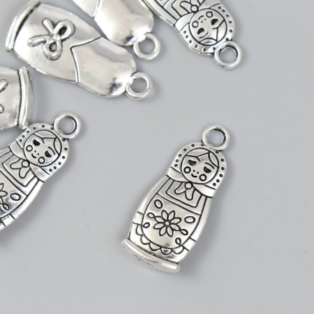 Decor for creativity Metal "Matryoshka" silver 2.7x1.1 cm