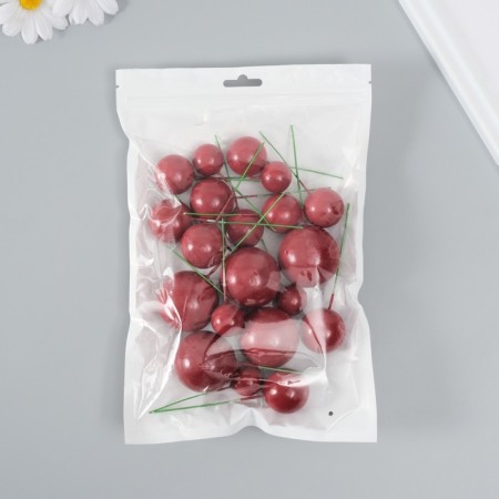 Decor for creativity "Balls" d = 2; 3; 3.5 and 4 cm set 20 pcs, Bordeaux-5