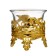 Glass candlestick, 1 candle "Flower" Gold 6.5x6x6 cm