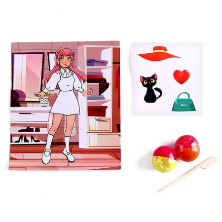 A set with stencil plasticine "Folding. Dress the doll. Wardrobe ", 33 g-1