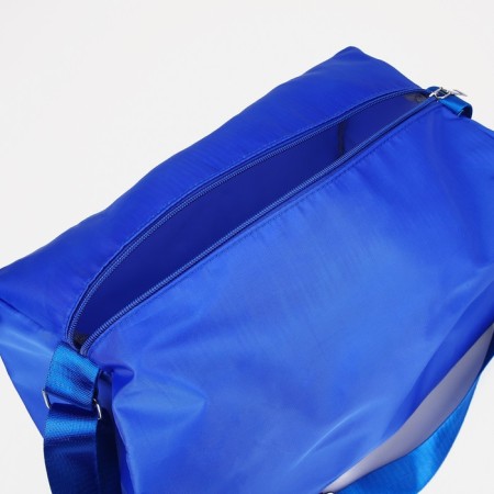 Sports bag on lightning, adjustable belt, blue color-4