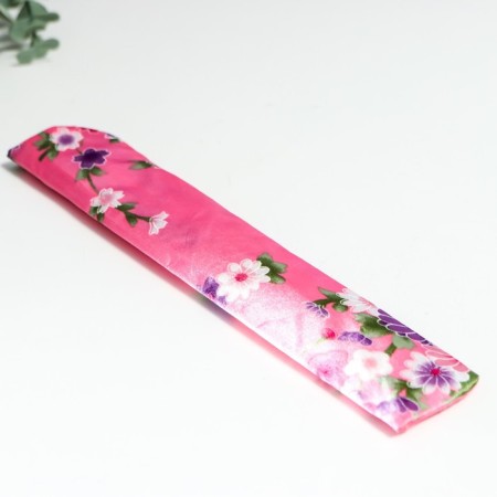 Fan bamboo, textiles h = 21 cm "flowers" with a cover, pink-7