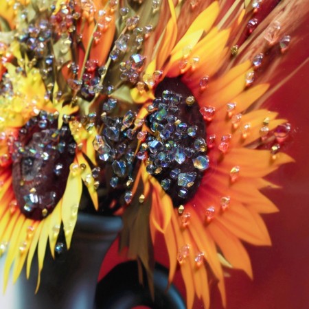 Acrylic painting "Still Life with Sunflowers" 60x39.5 cm-3