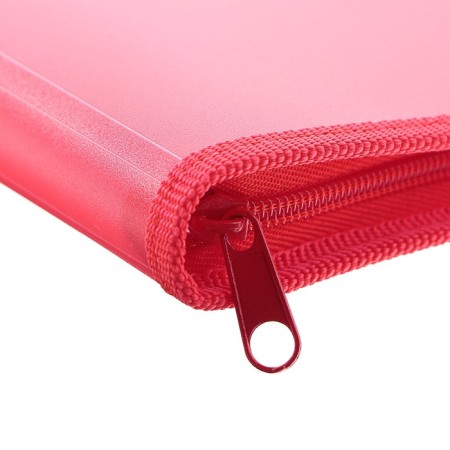 A folder with A4 handles, 230 x 185 x 25 mm, lightning around, plastic, PT-112, "office", tinted, red color-4
