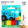 Set of candles for the cake "Happy Birthday", 12 pieces, blue tractor