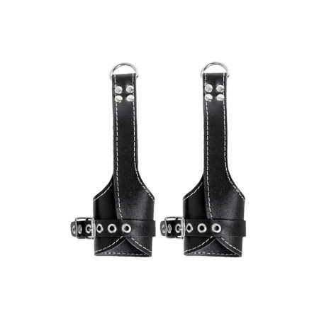 Pecado BDSM suspension, "soft" with a white line, genuine leather, black-1