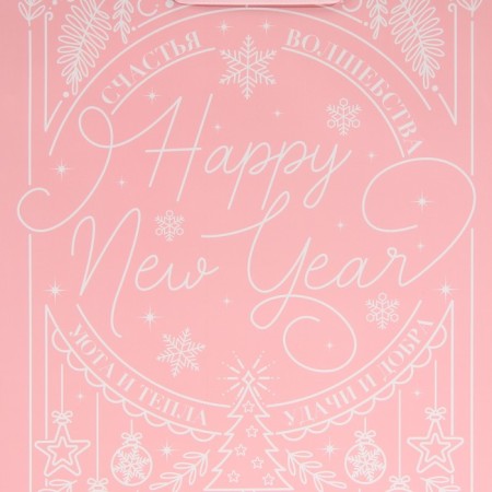 Package laminated vertical "Happiness and Magic", ML 23 x 27 x 11.5 cm, New Year-3