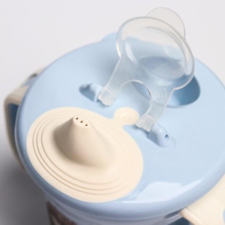 Pilot nursery with soft nose, 270 ml., With handles, color light blue, MIX drawing-5