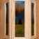 Wooden lampshade "dandelions" with glass inserts with UV seal, 33x29x12cm
