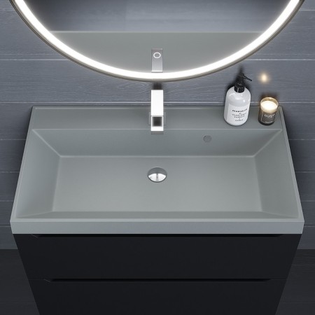 Sink uperwood Classic Quartz 80 cm, quartz, gray matte, platinum-2