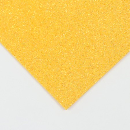 Foamiran glitter 2 mm, 50x50 cm, yellow-1