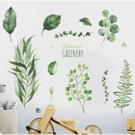 Sticking plastic interior color "watercolor green leaves" 40x60 cm