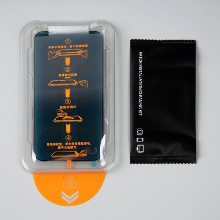 Protective glass for iPhone 13 mini, antishpion, installation frame, full glue, 9h, 0.33 mm-1