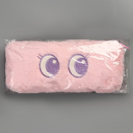 Penal school soft "bunny", 20x8 cm, plush, pink-6