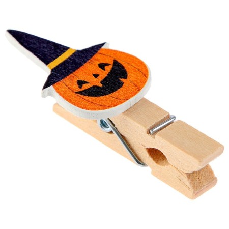 Decorative clothespins with a rope for the suspension "Pumpkin on Halloween" set 10 pcs., 1.5 × 12 × 14 cm-5