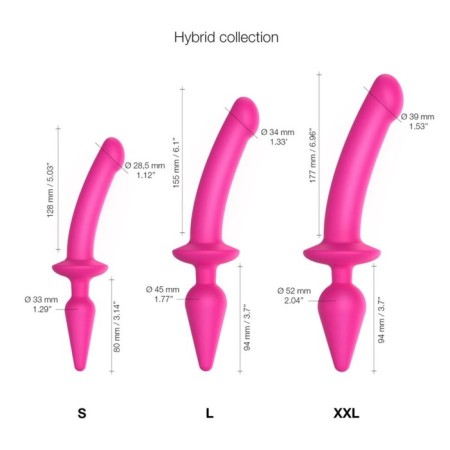 Fallomitator Strap-on-ume Switch Plug-in Semi-Realistic fuchsia l-1