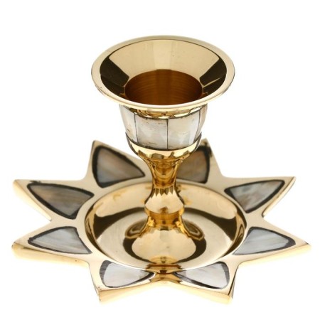 Climber "Zvezda" for 1 candle, brass 9.5x9.5x6.5 cm-2