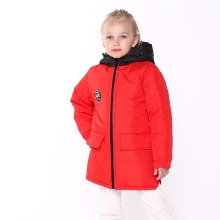 Demi-season jacket, red color, height 122-128 cm-1
