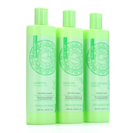 Hair balm with green tea extract, cinnamon and olive oil, power and protection, 470 ml, Ural Lab-8